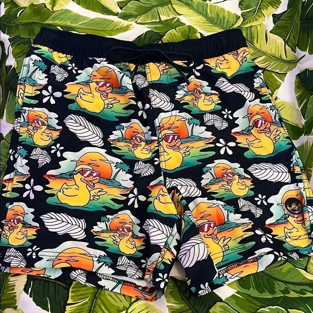 Neff Men's Swim Board Shorts - Duck Print Size Large